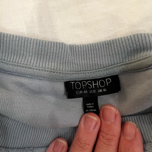 Topshop “LOVE” embroidered pullover, light blue. - Picture 4 of 5